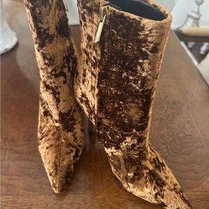 Velvet Brown Ankle Boots